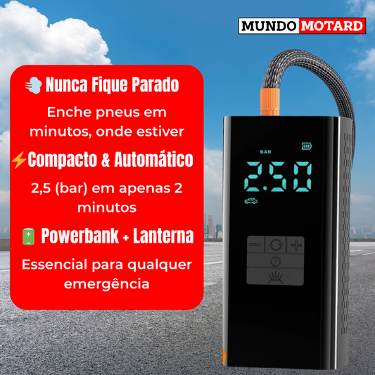 Mini Compressor de Ar Portátil AirRide Pro + Acessórios Grátis!